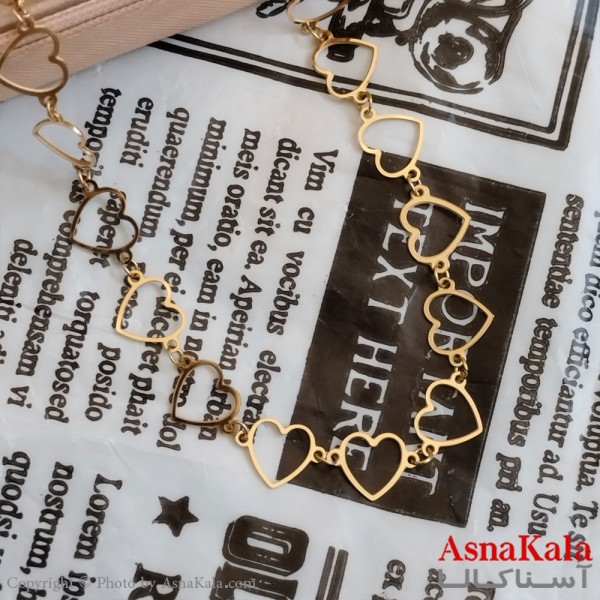 گردنبند قلب طلایی دخترانه استیل کد GNB162252W