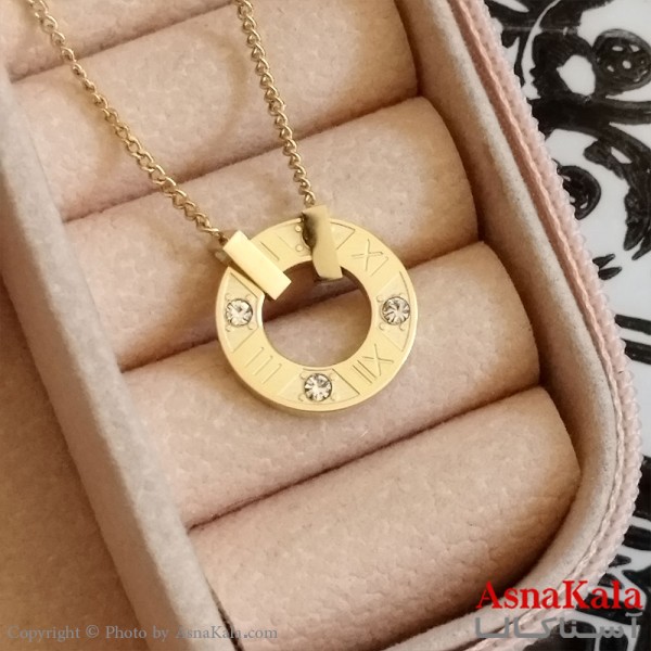 گردنبند مینیمال طلایی دخترانه استیل کد GNB162253W