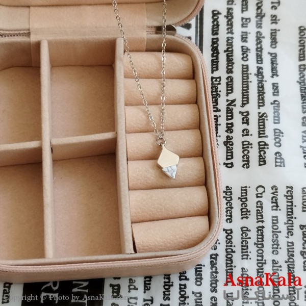 گردنبند نقره ای دخترانه 45 سانتی متر استیل کد GNB162276W