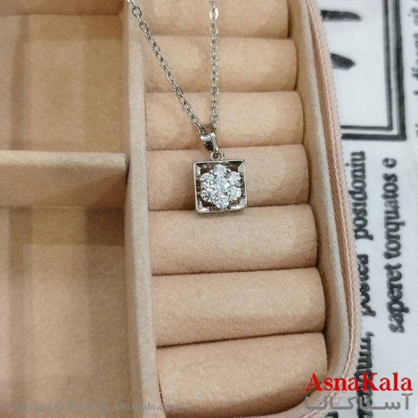 آویز ژوپینگ دخترانه رنگ نقره ای کد GNB162337W