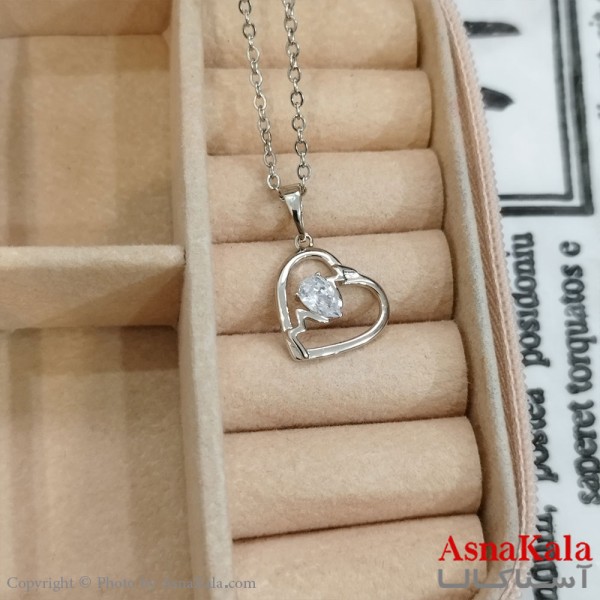 آویز ژوپینگ دخترانه رنگ نقره ای کد GNB162338W