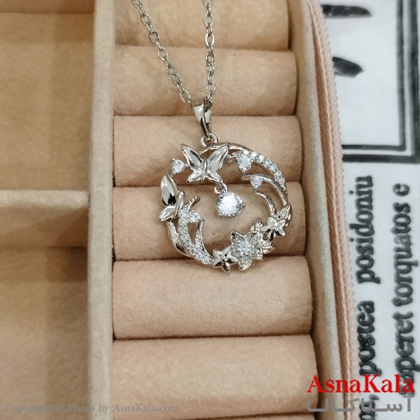 آویز ژوپینگ دخترانه رنگ نقره ای کد GNB162341W