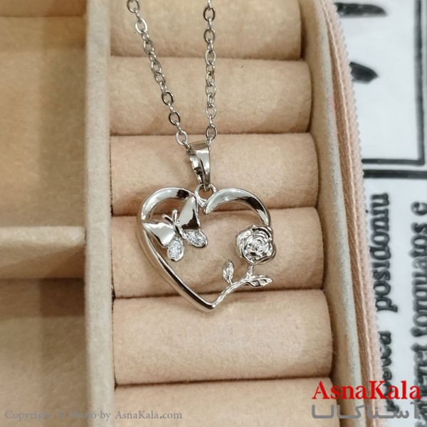 آویز ژوپینگ دخترانه رنگ نقره ای کد GNB162342W