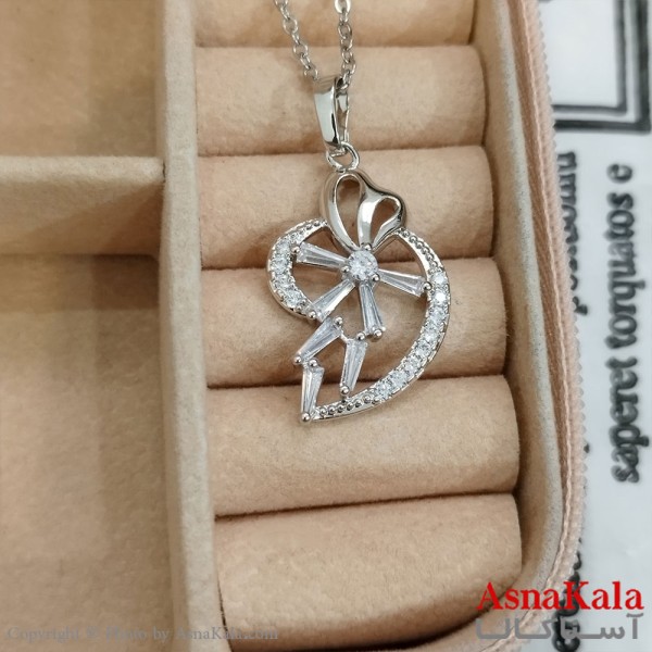 آویز ژوپینگ دخترانه رنگ نقره ای کد GNB162344W