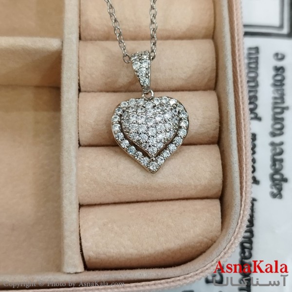 آویز ژوپینگ دخترانه رنگ نقره ای کد GNB162345W