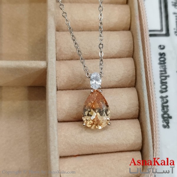 آویز ژوپینگ دخترانه رنگ نقره ای کد GNB162347W