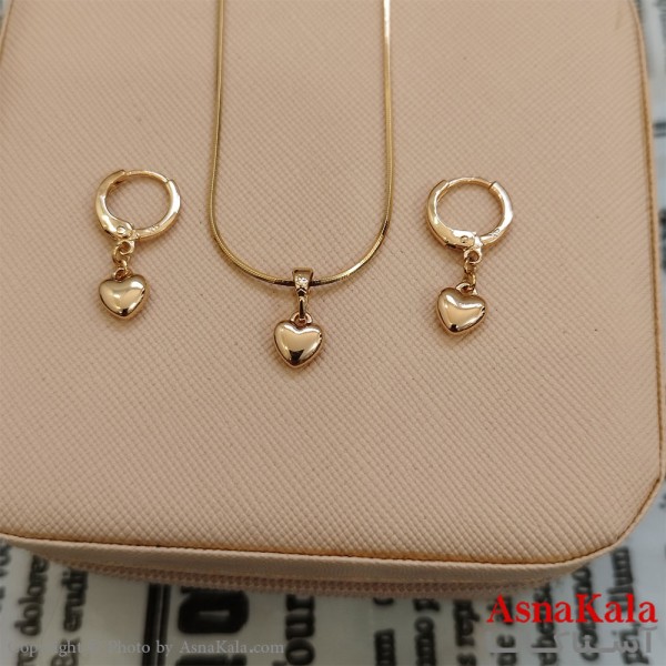 نیم ست زنانه ژوپینگ شامل گوشواره و گردنبند رنگ طلایی کد NIM141079W