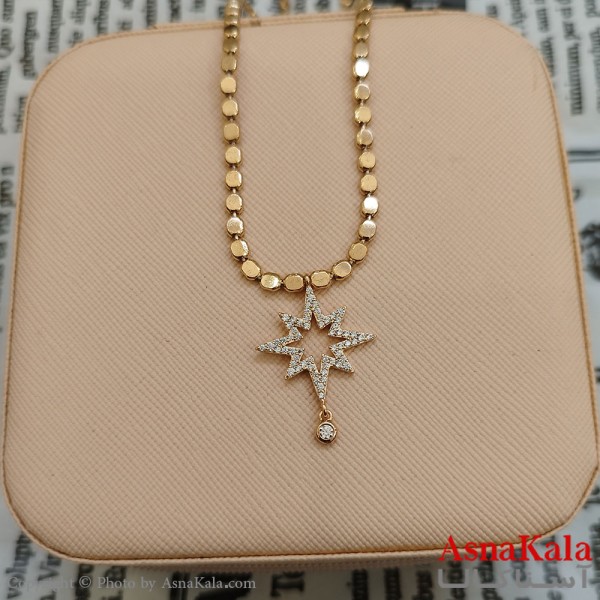 گردنبند ژوپینگ دخترانه رنگ طلایی کد GNB162352W