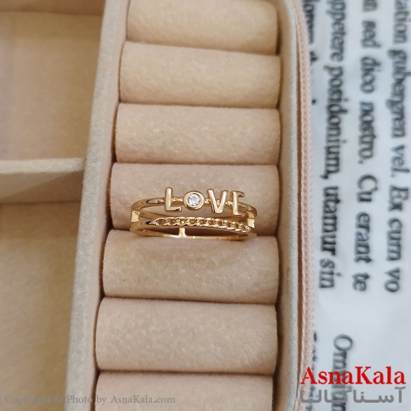 انگشتر زنانه ژوپینگ  مدل عشق طلایی کد ANG191138W
