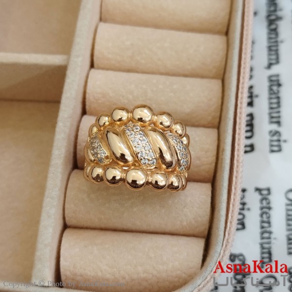 انگشتر زنانه ژوپینگ طلایی مشابه طلا کد ANG191140W
