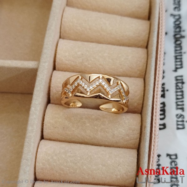انگشتر زنانه ژوپینگ طلایی مشابه طلا کد ANG191141W