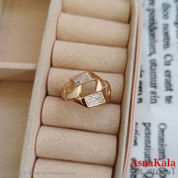 انگشتر زنانه ژوپینگ طلایی مشابه طلا کد ANG191153W