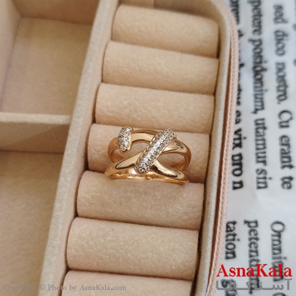 انگشتر زنانه ژوپینگ طلایی مشابه طلا کد ANG191154W
