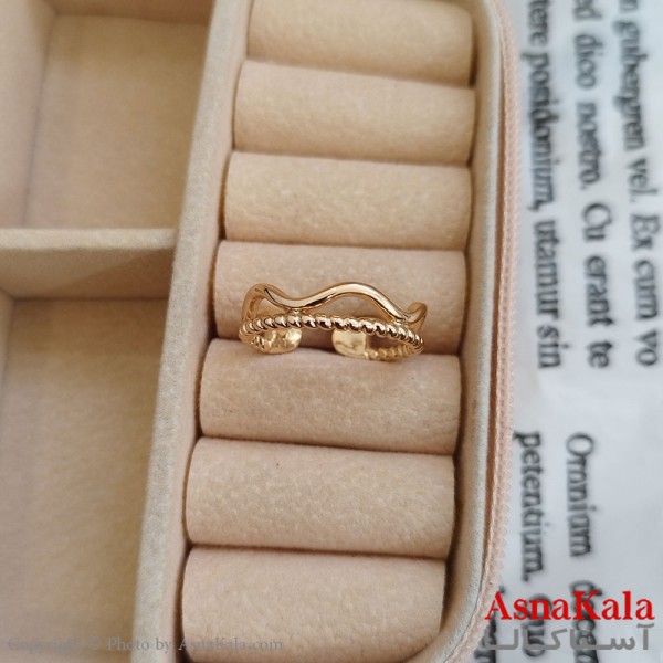 انگشتر زنانه ژوپینگ طلایی مشابه طلا کد ANG191155W