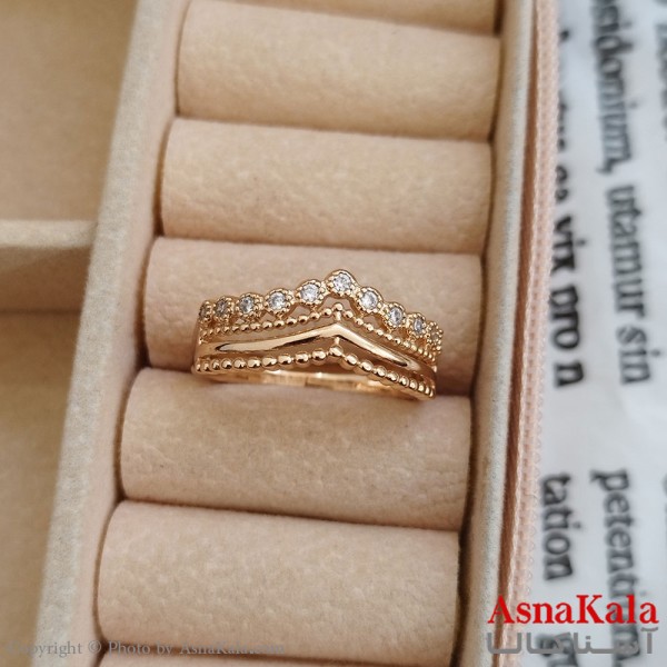 انگشتر زنانه ژوپینگ طلایی مشابه طلا کد ANG191158W
