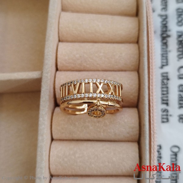 انگشتر زنانه ژوپینگ طلایی مشابه طلا کد ANG191161W