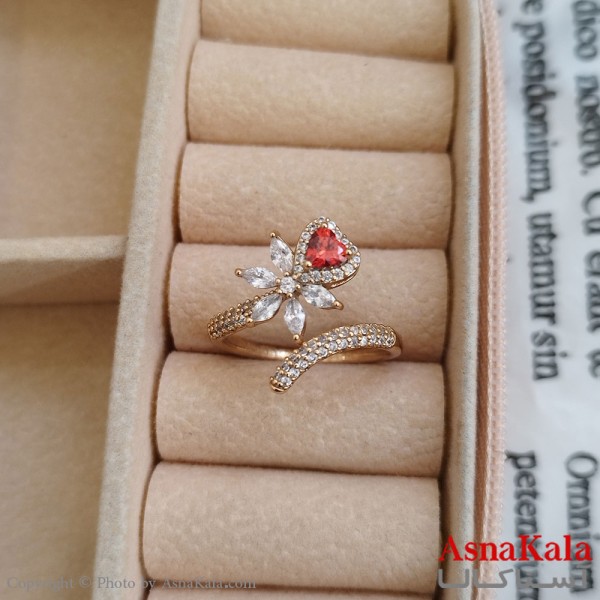 انگشتر زنانه ژوپینگ طلایی مشابه طلا کد ANG191164W