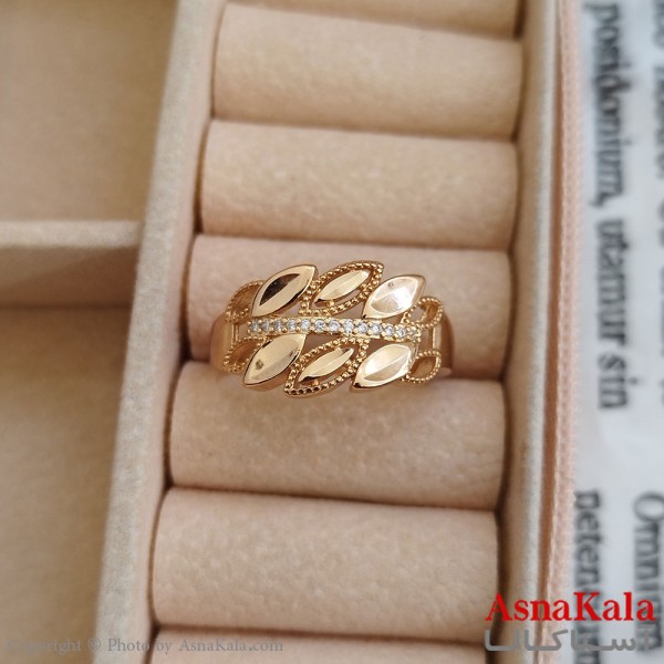 انگشتر زنانه ژوپینگ طلایی مشابه طلا کد ANG191165W