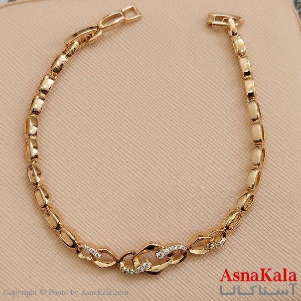 دستبند ژوپینگ طلایی کد DSB181585W