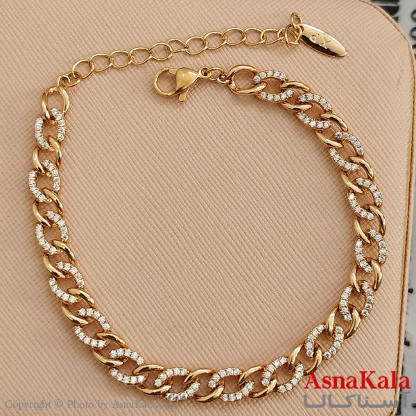 دستبند شوپینگ طلایی کد DSB181597W