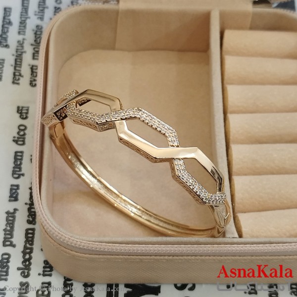 بنگل شوپینگ نگیندار طلایی کد DSB181603W