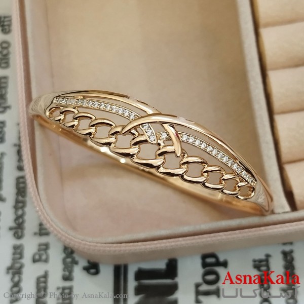 بنگل شوپینگ نگیندار طلایی کد DSB181606W