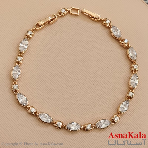 دستبند شوپینگ نگیندار طلایی کد DSB181636W