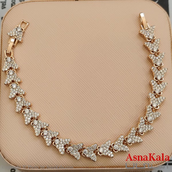 دستبند شوپینگ نگیندار طلایی کد DSB181637W