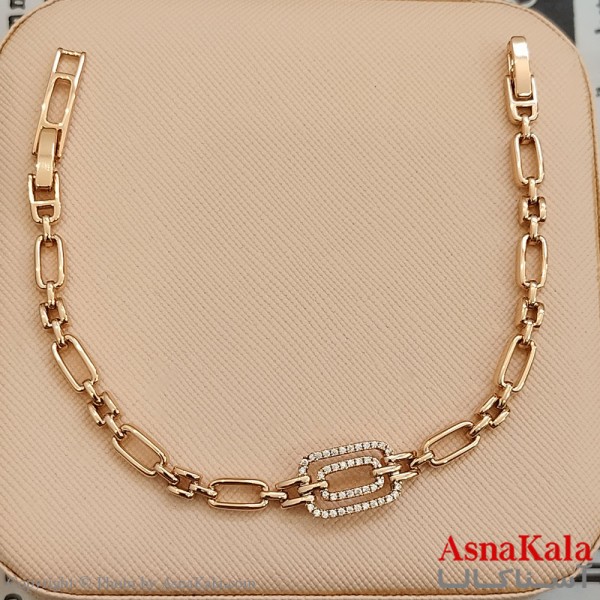 دستبند شوپینگ نگیندار طلایی کد DSB181640W