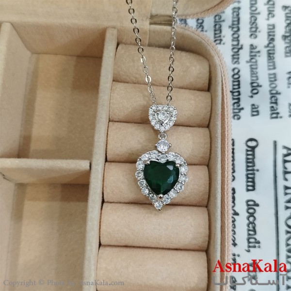 نیم ست زنانه شامل گردنبند و گوشواره رنگ نقره ای کد NIM141106W