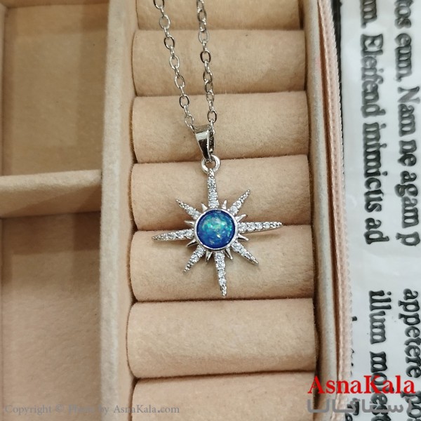 گردنبند استیل زنانه ستاره آسمانی کد GNB162380W