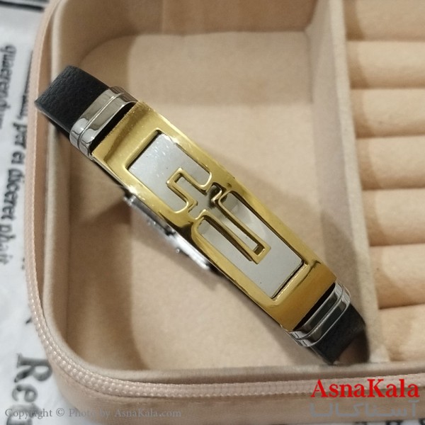 دستبند چرم مردانه  مدل صلیب کد DSB181665W