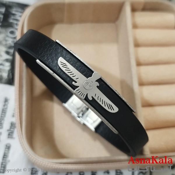 دستبند چرم مردانه  مدل فروهر کد DSB181679W