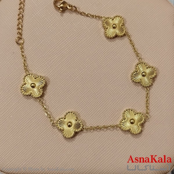 دستبندزنانه  زنجیری ونکلیف رنگ طلایی کد DSB181692W