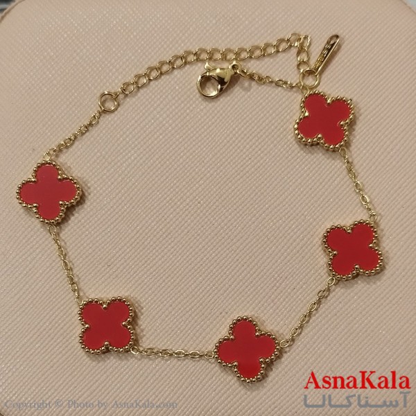 دستبندزنانه  زنجیری ونکلیف رنگ طلایی کد DSB181693W