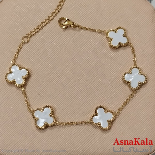 دستبندزنانه  زنجیری ونکلیف رنگ طلایی کد DSB181694W