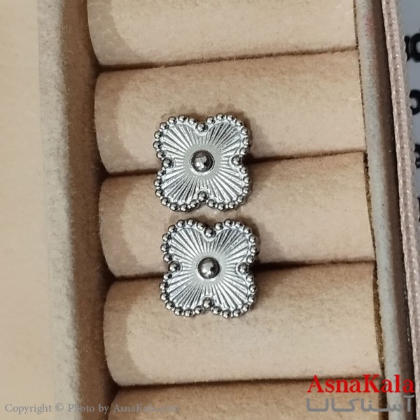 گوشواره استیل زنانه ونکلیف رنگ نقره ای کد GSH152163W