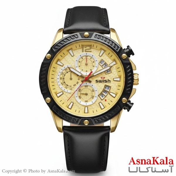ساعت مردانه سویش کرنوگراف، ضدآب، بندچرم اصل، موتور کوارتز کد WTCH11431W