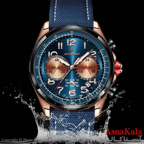 ساعت مردانه چرم صفحه شب نما ضدآب تا عمق بالا رنگ ثابت موتور کوارتز  کد WTCH11433W