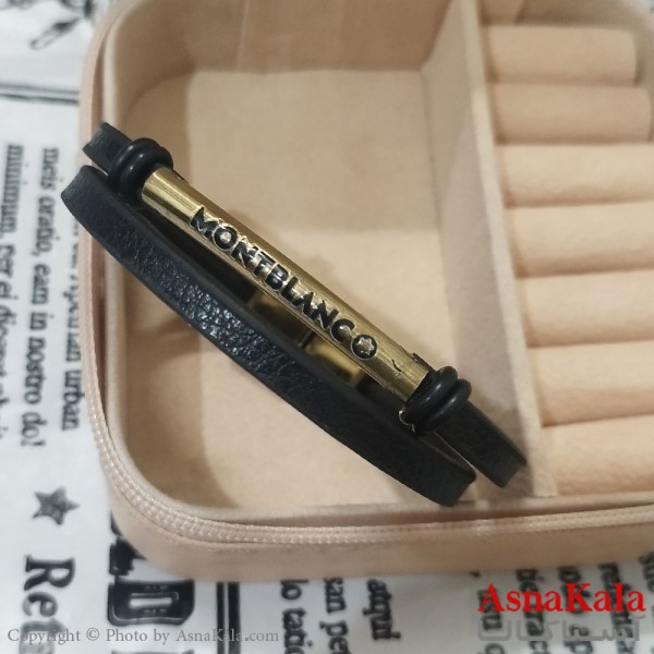 دستبند چرم دولاین مردانه  مدل مونت بلانک کد DSB181706W