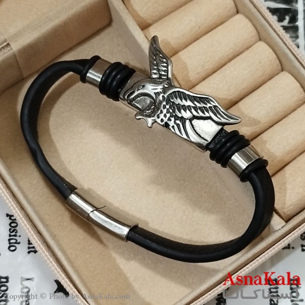 دستبند چرم مردانه  مدل عقاب کد DSB181731W