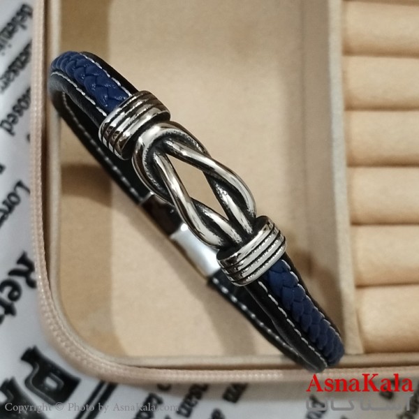 دستبند چرم مردانه  مدل گره کد DSB181733W