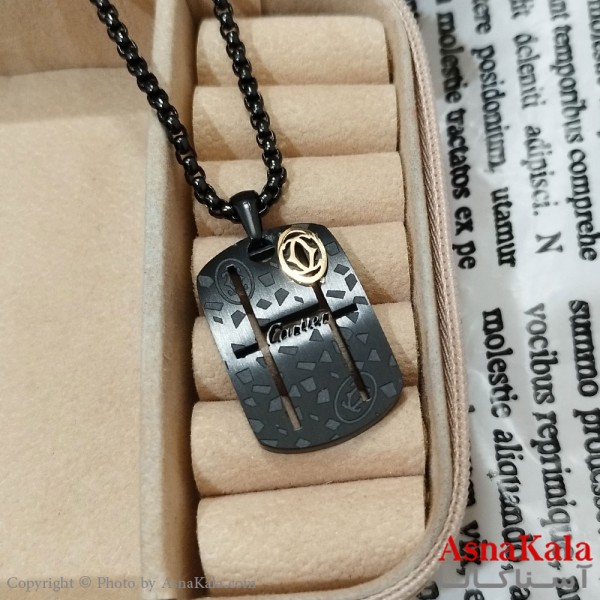 گردنبند مردانه استیل مدل کارتیر کد GNB162503W