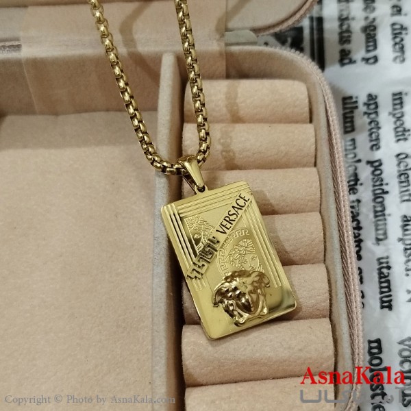 گردنبند مردانه استیل مدل ورساچه کد GNB162508W