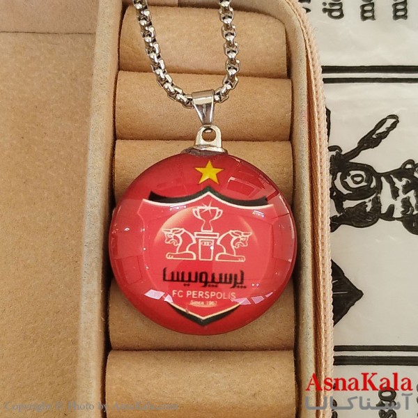 گردنبند مردانه استیل تیم فوتبال پرسپولیس کد GNB162514W