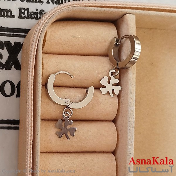 گوشواره  آویز استیل زنانه مدل برف رنگ نقره ای کد GSH1521683W