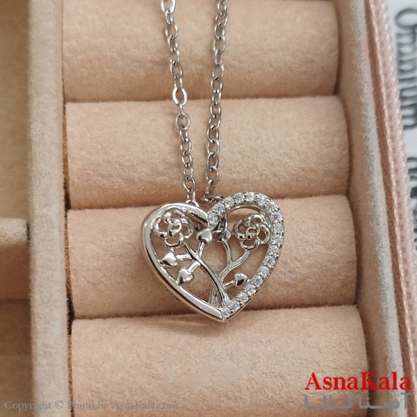 آویز ژوپینگ دخترانه رنگ نقره ای کد GNB162543W