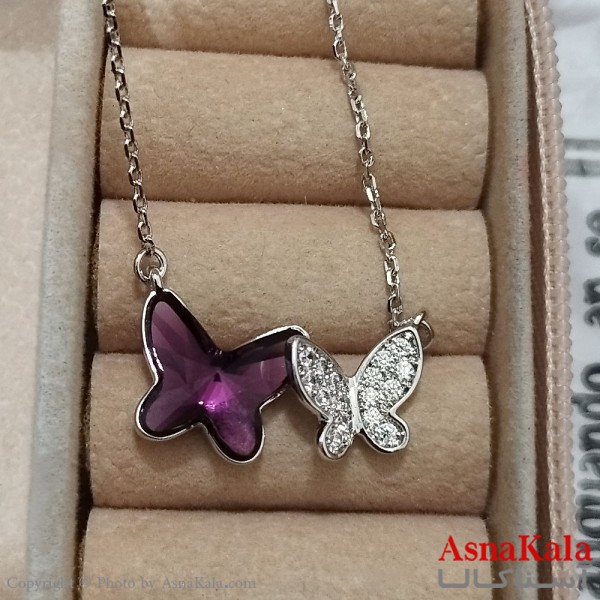 گردنبند زنانه سواروسکی  با کارت گارانتی و جعبه بگ سواروفسکی کد GNB162552W