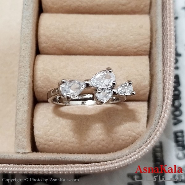 انگشتر زنانه استیل مینیمال فری سایز رنگ نقره ای کد ANG191238W