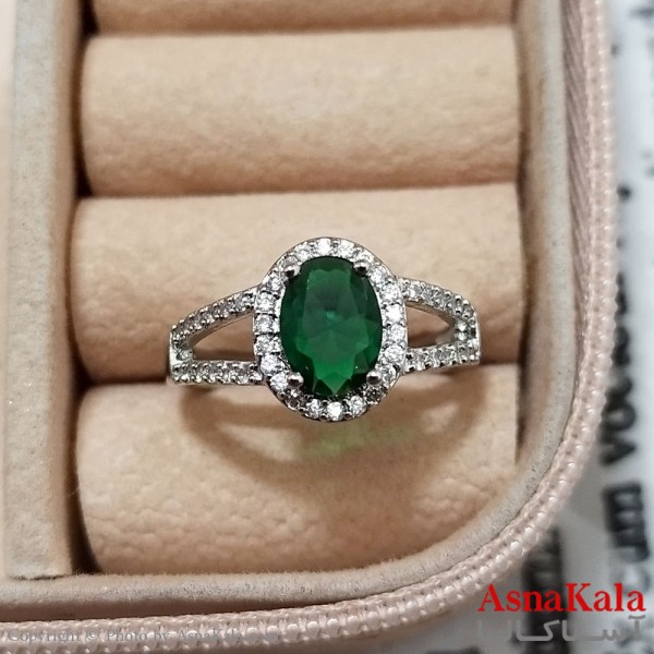 انگشتر زنانه استیل نگیندار فری سایز رنگ نقره ای کد ANG191244W